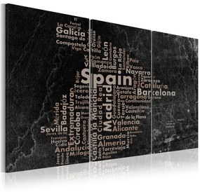 Quadro Map of Spain on the blackboard triptich