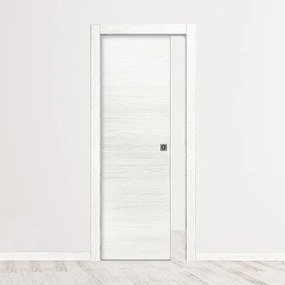 Porta interna scorrevole Oxford in legno colore bianco latte, L 60 x H 210 cm, apertura reversibile