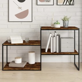 Mensole Parete 4pz Rovere Fumo 60x50x1,5 Cm Legno Multistrato /