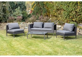 Set di mobili da giardino in rattan artificiale grigio Diamond - Bonami Essentials