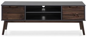 Tavolo TV in pino antracite/marrone scuro 140x52,5 cm Nussa - Marckeric