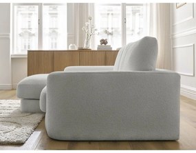 Divano angolare grigio chiaro (con penisola a sinistra/con chaise lounge) con rivestimento in bouclé Leonore – Bobochic Paris