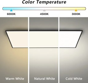 Brilagi - Plafoniera LED SLIMFRAME 80W/230V 120x60 cm 3000/4000/6000K nera