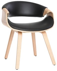 Poltrona scandinava nero e legno chiaro ARAMIS