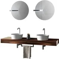 Mobile bagno composizione doppio lavabo 8 pezzi ASTRA colore noce