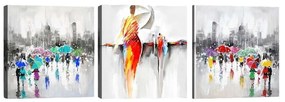 Set di 3 dipinti Dancing in the Rain - Tablo Center
