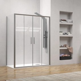 Box doccia 90x170 telaio argento opaco doppio scorrevole | KE-6000A - KAMALU