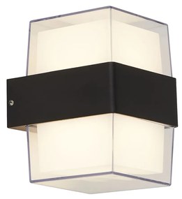 Applique Pittsburgh Alluminio Nero Policarbonato Trasparente Led 6,83W 3000K