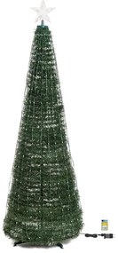 Albero di Natale artificiale Conico verde con illuminazione H 180 cm x Ø 60 cm