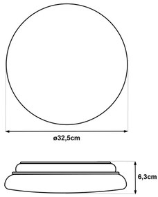 Plafoniera LED con sensore di movimento LENA LED/18W/230V diam. 32,5 cm bianca