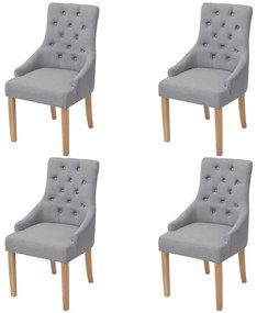 Sedie Da Pranzo 4 Pz Grigio Chiaro İn Tessuto /