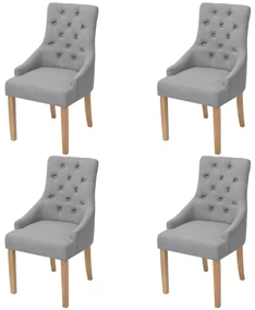Sedie Da Pranzo 4 Pz Grigio Chiaro İn Tessuto /
