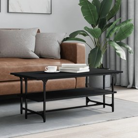 Tavolino Salotto Nero 100x50x40cm Legno Multistrato /