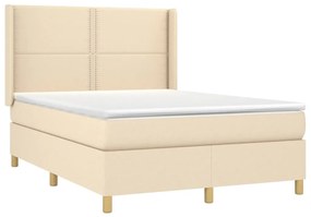 Giroletto a molle con materasso crema 140x19 cm in tessuto