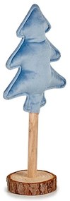 Albero di Natale Poliestere Azzurro Legno 9,5 x 32 x 13 cm (12 Unità)