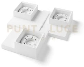 Sibari lampada da soffitto 3 luci in gesso bianco attacco gx53