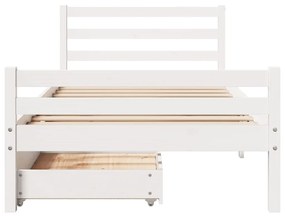 Letto senza materasso bianco 90x200 cm legno massello di pino