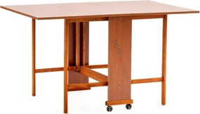 Tavolo richiudibile legno formica con ruote 140x90 cm GIORGIA Ciliegio