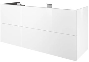 Mobile da bagno sotto lavabo SENSEA Neo bianco laccato lucido L 135 x H 64 x P 48 cm 4 cassetti, lavabo non incluso