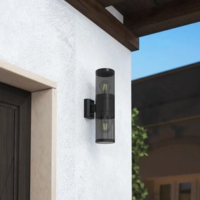 Applique E27 Cilindrica Bidirezionale IP54 da Esterno - Nera