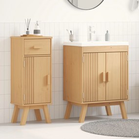 Set di mobili per bagno 2 pezzi in legno massello di pino