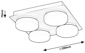 Rabalux 75004 - Lampada LED da soffitto bagno ATTICHUS 4xLED/5,2W/230V IP44