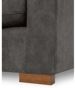 Divano angolare antracite in similpelle (angolo sinistro) Hamburg - Scandic