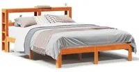 Letto senza Materasso Marrone Cera 135x190 cm in Legno di Pino 3306060