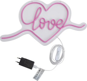 Lampada da parete al neon rosa con LED - Love