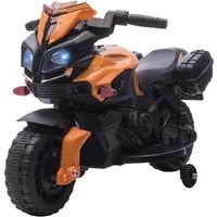 Moto Elettrica per Bambini 6V con Fari e Clacson Arancio