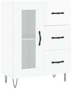 Credenza 69,5x34x90 cm in legno multistrato bianco lucido