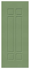 Pannello per porta d'ingresso P043 pellicolato pvc verde L 92  x H 210.5 cm, Sp 6 mm apertura reversibile