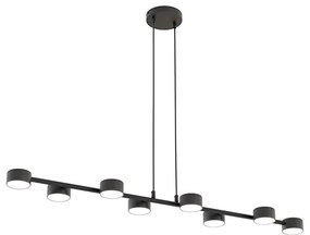 Lampadario Minimal Afrodite Acciaio Nero 8 Luci Gx53 Ip20
