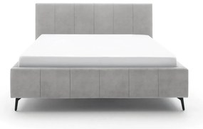 Letto matrimoniale imbottito grigio chiaro con contenitore con rete inclusa 180x200 cm Lizzano – Meise Möbel