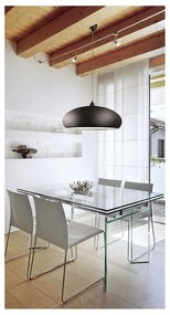 Lampadario Moderno Lodge trasparente paralume marrone E27 Ø60cm LA MIA LUCE