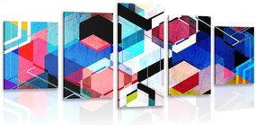 Quadri 5 pezzi – Geometria astratta