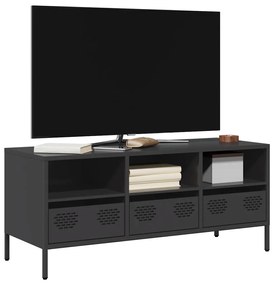 Mobile Tv Nero 101,5x39x43,5 Cm İn Acciaio Laminato A Freddo /