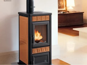 Royal Talia S Stufa A Legna 6kw In Metallo E Ceramica colore Cuoio