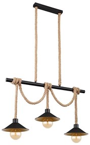 Globo 15690-3H - Lampadario a sospensione su cavo DIANA 3xE27/60W/230V nero