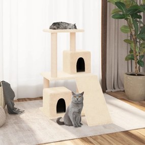 Albero per gatti con tiragraffi in sisal crema 82 cm