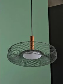 Osram - Lampadario LED a sospensione con cavo DECOR MESH LED/18,5W/230V Ø 40 cm nero/legno di caucciù