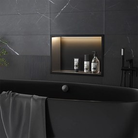 MENSOLA BAGNO LED 30x45 black