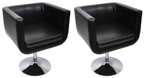 Sedie Da Bar 2 Pz İn Pelle Artificiale Nera /