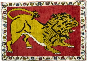 Gabbeh Tappeto 90 x 70 Rosso (Iran) Annodato A Mano