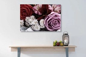 Quadro su tela – Bouquet di rose retrò
