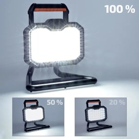 Solight WM-20W-RE-LED Proiettore ricaricabile dimmerabile LED/20W/4400 mAh 4000K IP54