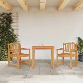 Set da pranzo per giardino 3 pz in legno massello di teak