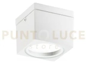 Plafoniera tower bianca quadrata 1 luce attacco gx53 ip54 9x9x7,2cm