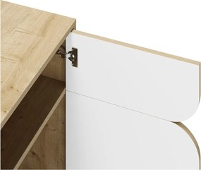 Mobile in rovere decorato in bianco e naturale 95x79 cm Nola - Marckeric