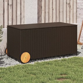 Contenitore Da Giardino Con Ruote Marrone 190l İn Polyrattan /